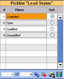 Pick List Editor